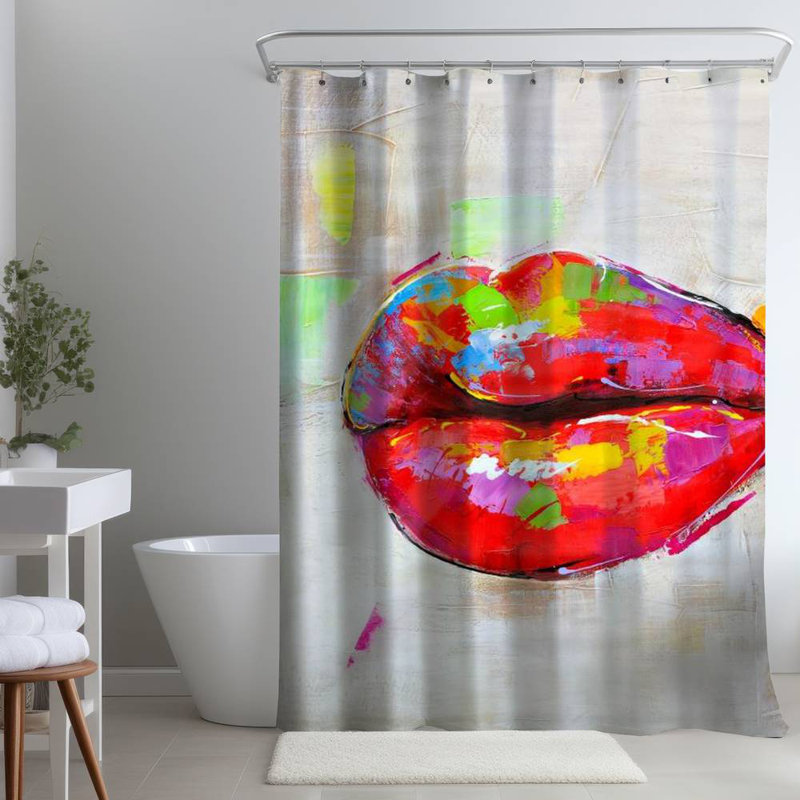 Shower Curtain MI5 – Polyester Shower Curtain, Dye Sublimation Print, 71" W × 74" L