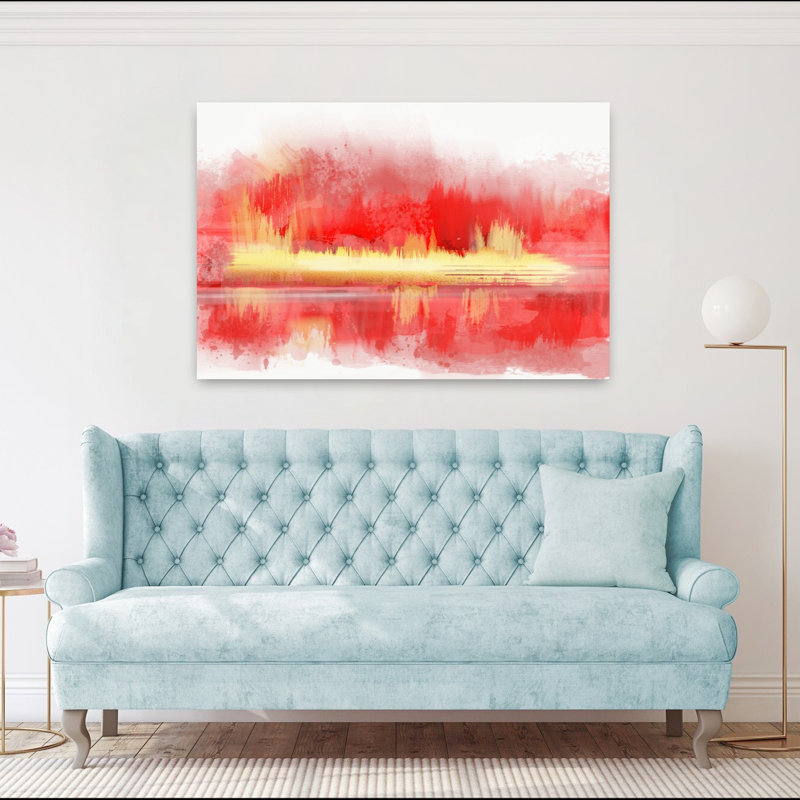 «Red Inferno», art moderne abstrait, paysage naturel, H 40 po x l 60 po