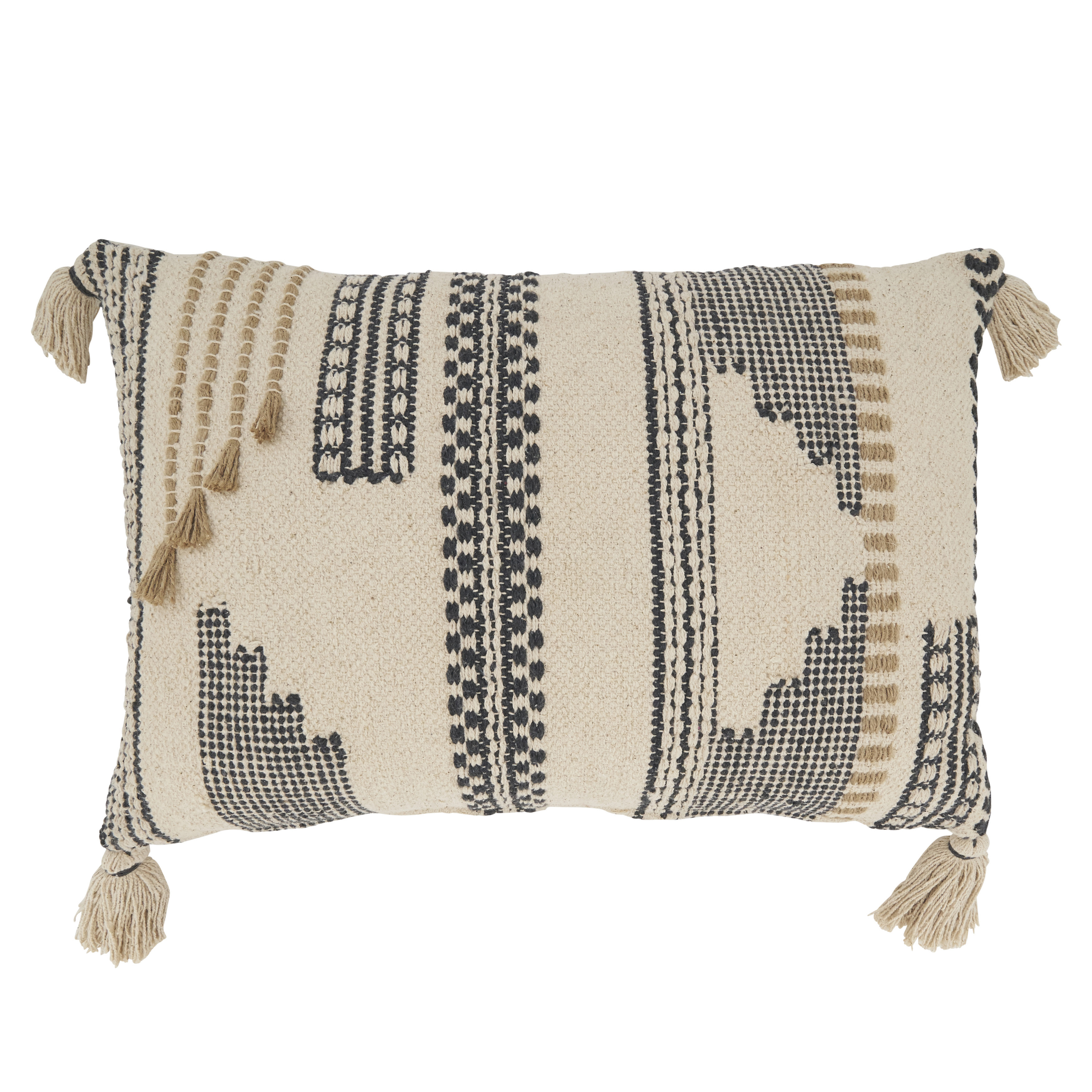 Saro Cambria Collection Tassels Cotton Blend Pillow Cover | Wayfair