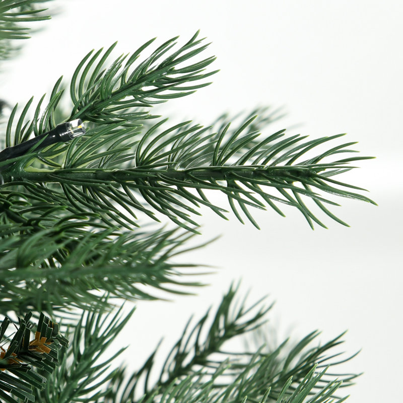 Arbre de Noël artificiel haute de 6 pi HOMcom avec 2328 branches, 400 lumières DEL blanc chaud, ouverture automatique, 8 modes d'éclairage