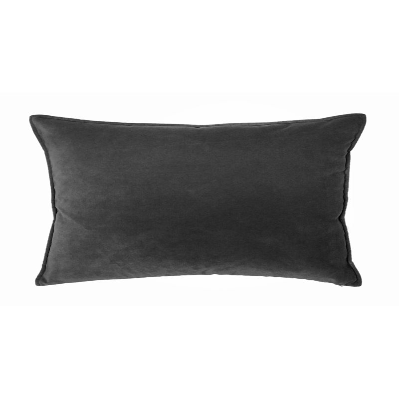 Franklin Washable Velvet Square Pillow Cover & Insert , Thundercloud, 12"H x 26"W