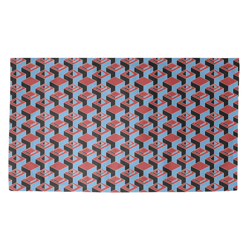 Tapis mauve à motif de gratte-ciel, Rectangle 2 pi x 3 pi