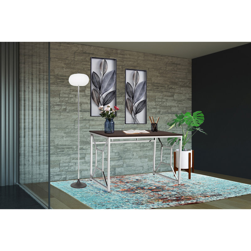 Bureau, MDF / Chrome en brun Madison