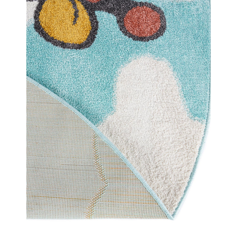 Tapis pour enfant Unique Loom Giraffe Whimsy, Rond 6 pi 1 po