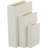 Linen Fabric Decorative Box Faux Storage Book Book Shaped Boxes, Set Of 3 Decorative Keepsake Boxes 12", 9", 6"H, White
