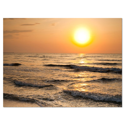 « tranquil », reproduction de photo sur toile tendue, "aube avec ondes de mer"