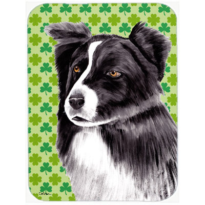 Planche à découper en verre à caroline à trésors de saint-valentin collie st. patrick Shamrock Lucky Irish