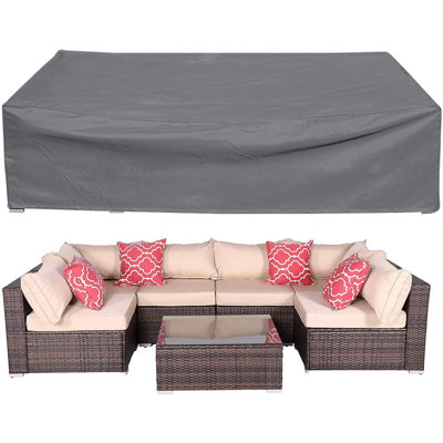 420D for Outdoor Wicker Rattan Table Chair Rectangular Water Resistant Patio Sectional Cover