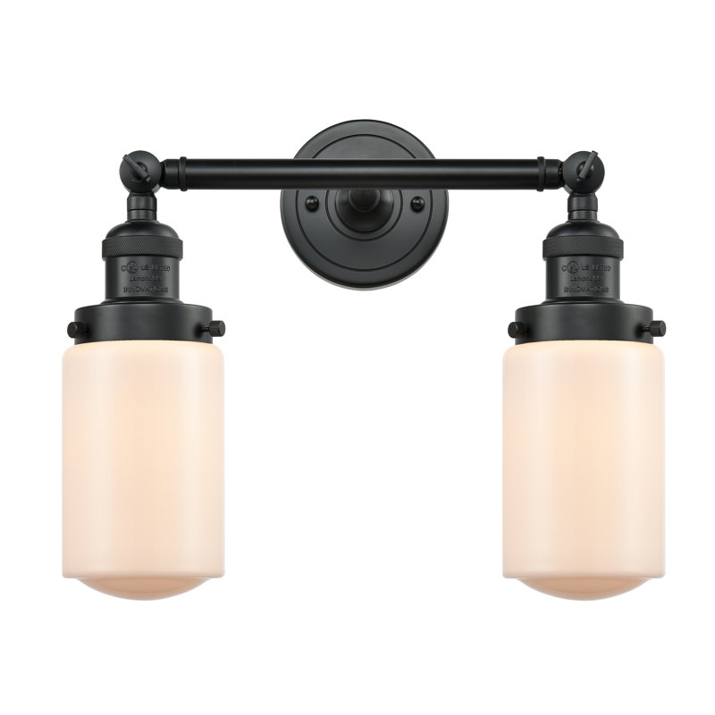 Éclairage pour salle de bain 2 lumières Saroyan, Chrome poli, Ampoule incandescente rétro de 60 watts, Blanc mat