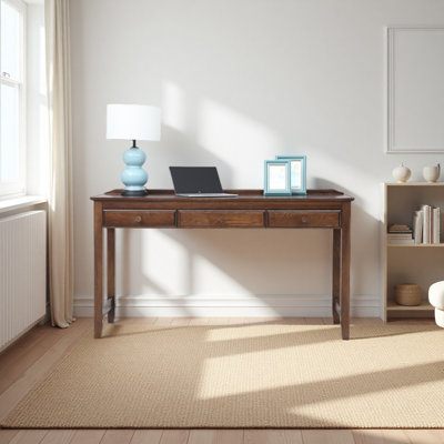 Simple and pure solid oak study desk