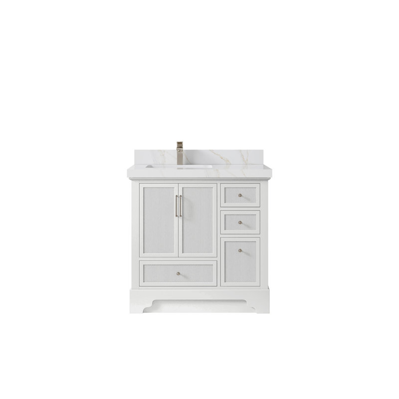 Ensemble de meuble-lavabo simple 36 po Alys, Marbre de Carrare