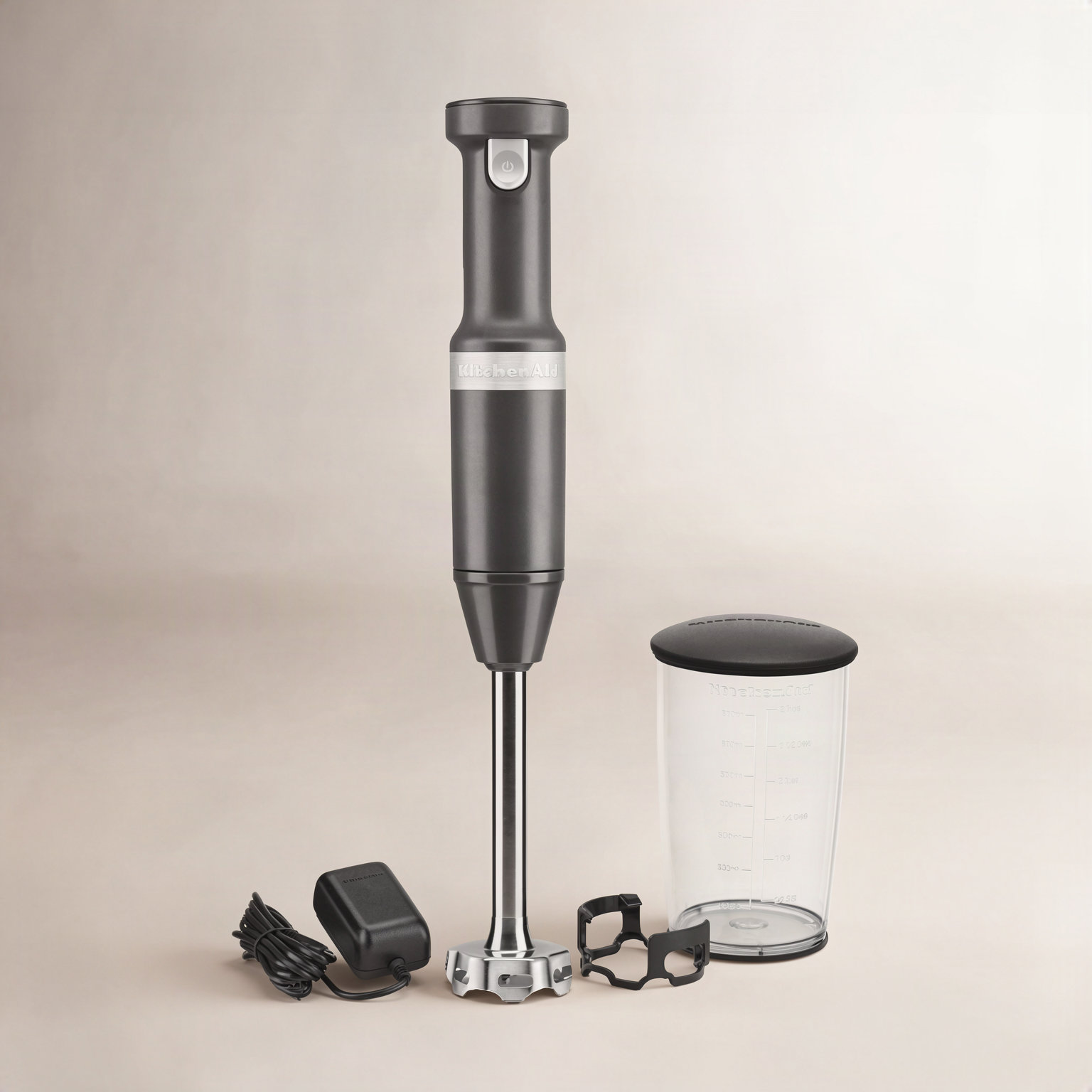Cordless Variable Speed Hand Blender, Matte Charcoal Gray
