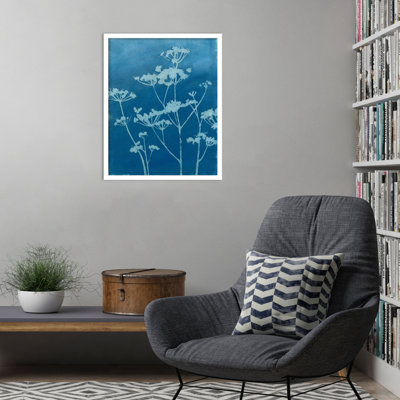 «Indigo Print II» par Megan Meagher, impression sur bois encadrée
