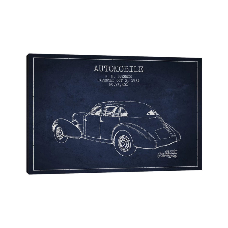 G.M. Buehrig Cord Automobile (Navy Blue) I by Aged Pixel - Wrapped Canvas Gallery-Wrapped Canvas Giclée