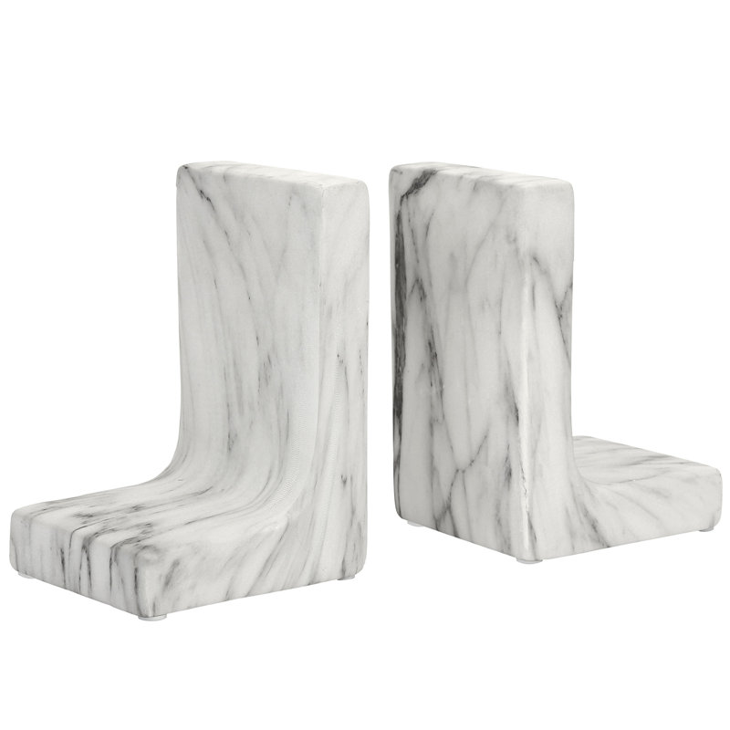 Modern & Contemporary Ceramic Bookends, White