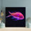 Gros plan, photographie d'un poisson rouge - reproduction d'art graphique carré sur toile tendue