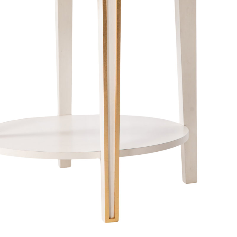 Lilly End Table with Storage, Beige, Antique White