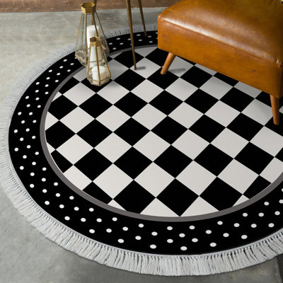 Tapis noir / blanc Wava