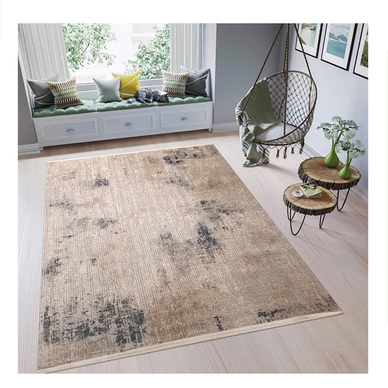 Tapis de surface brun/bleu touffeté florale 5 pi x 7 pi Mitesh