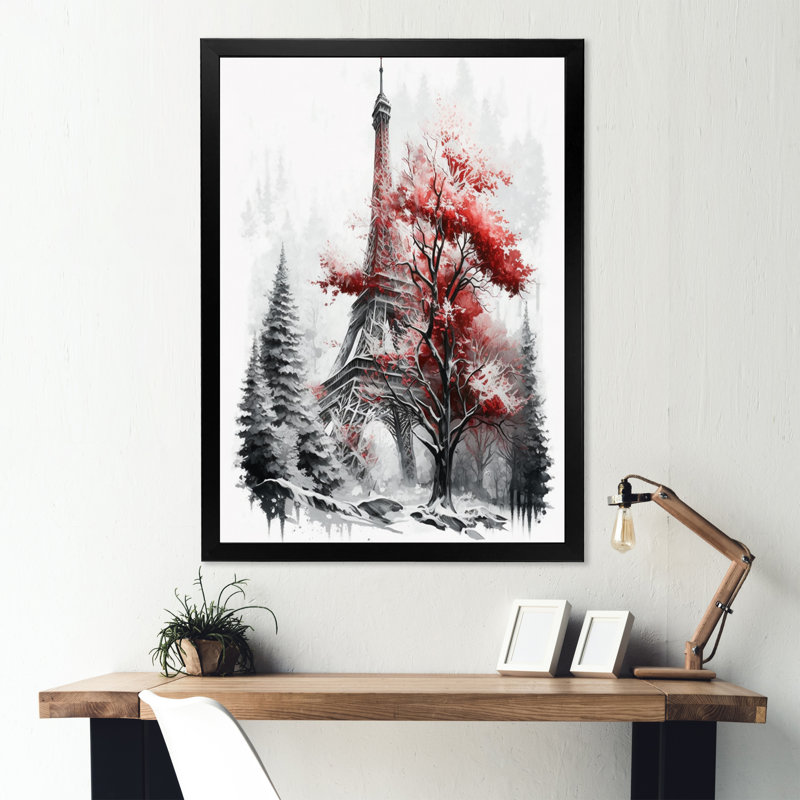 «Fall Scenery in the City I», reproduction sur toile, H 20 po x l 12 po x P 1 po, Impression noire sur toile encadrée
