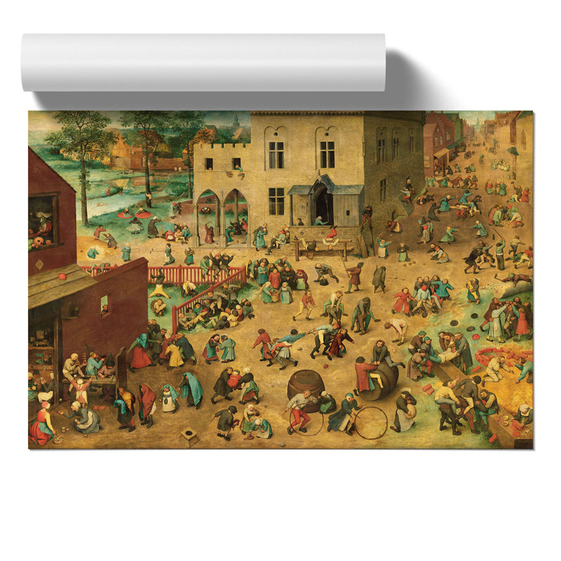 Children's Games by Pieter Bruegel The Elder - No Frame Painting, 42cm H x 59cm W x 0.1cm D