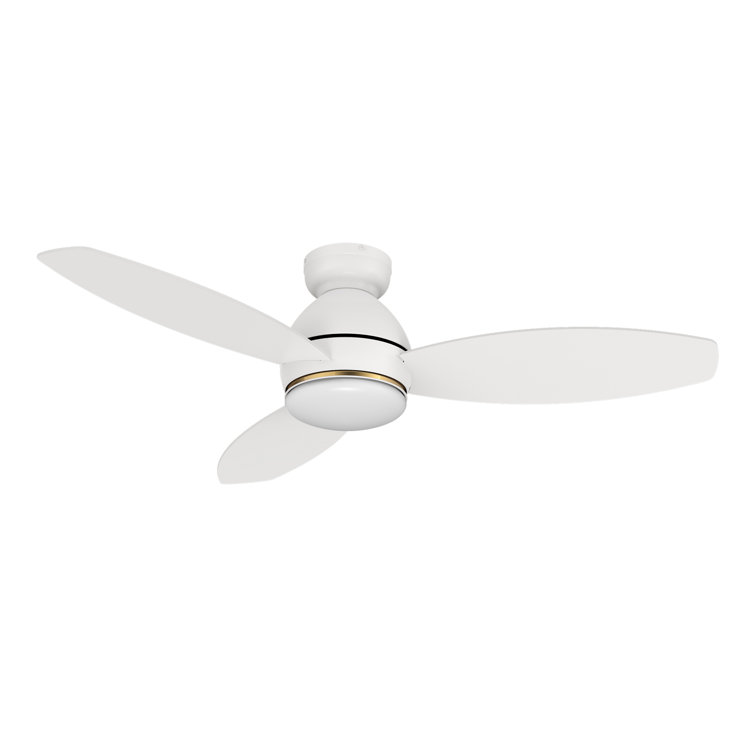 48" Smart Flush Mount Ceiling Fan with Remote Control and Light Kit Included