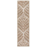Ikat Handmade Tufted Wool Ivory / Brown Area Rug