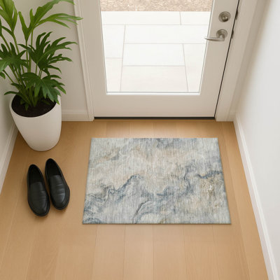 Premium Machine Washable Slesnick AMF1680 Abstract Rug