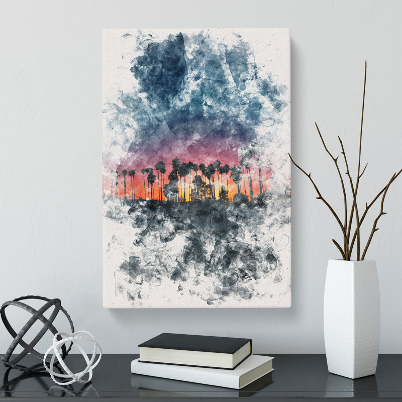 Palm Trees In Santa Barbara - Wrapped Canvas, 91cm H x 60cm W x 3cm D
