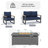 4-Person Aluminum Patio Furniture Set With 50000 Btu Fire Pit Table, Modern Patio Conversation Set With 6'' Olefin Cushions For Balcony, Porch, Backyard-120141267