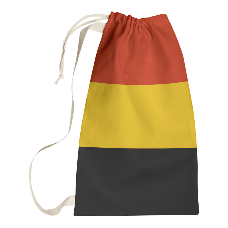 Fabric Laundry Bag with Handles, 29" H x 18" W x 1.5" D, Chilli Red/Yellow/Black
