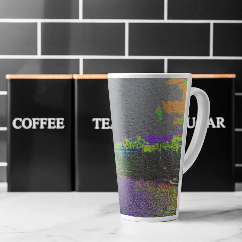Ceramic Coffee Mug, Purple/Yellow