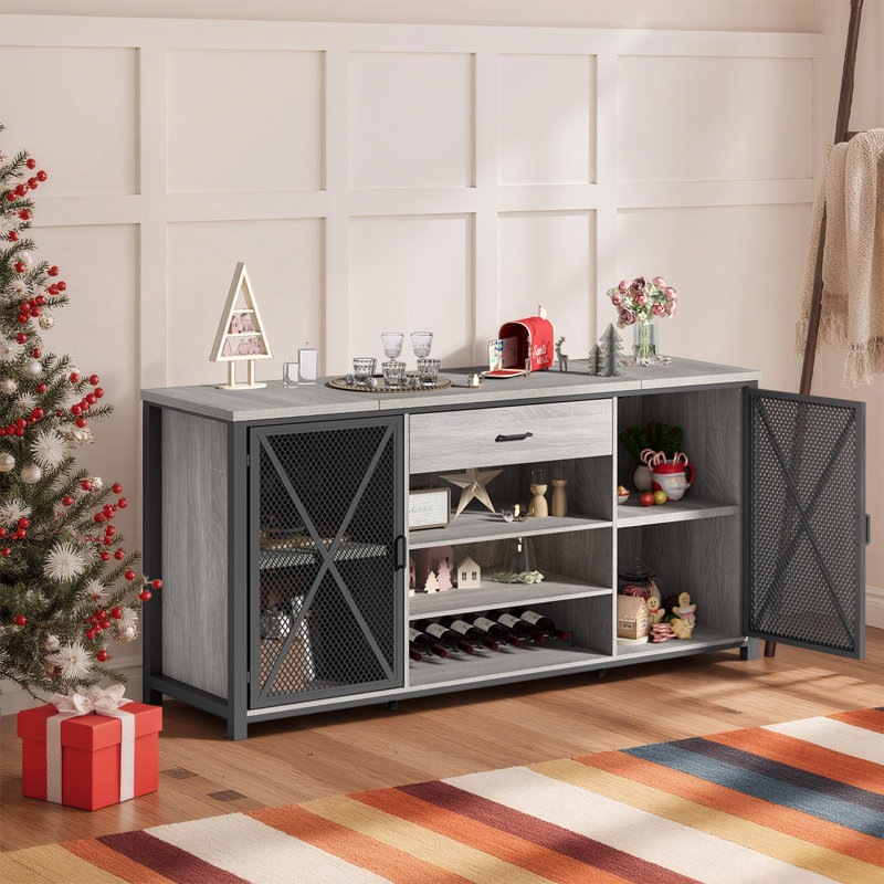 Bar 70,9 "avec espace pour réfrigérateur, Gris