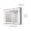 Armoire de rangement de salle de bain 36X30 pouces avec miroir de coiffeuse à DEL - porte double brouillard à grande capacité réglable luminosité et température de couleur brouillard, porte, 3000K 6000K, rangement, 4 tiroirs et plus, poudre