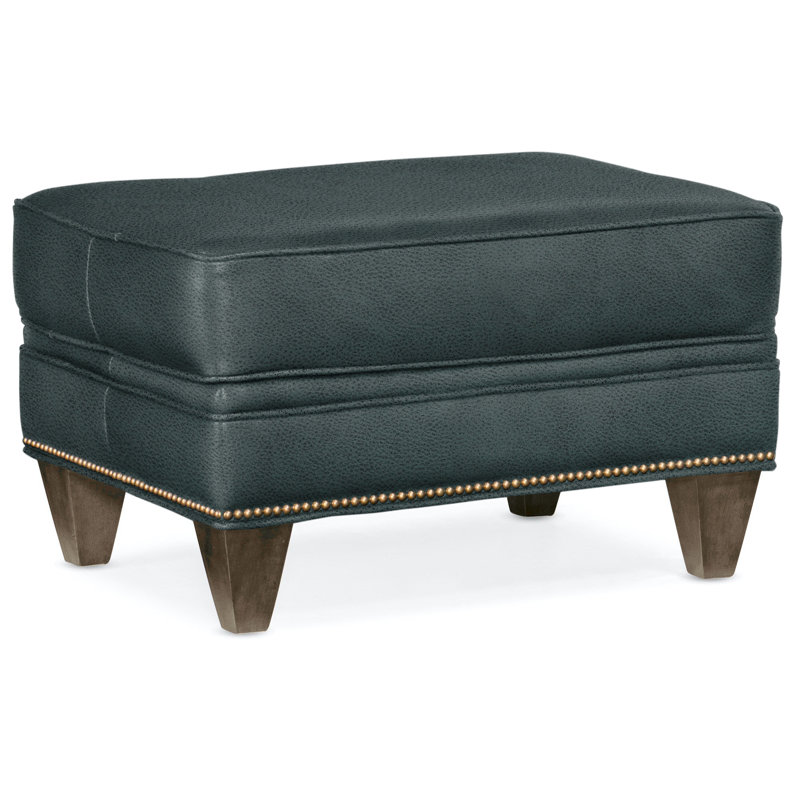 Reddish Ottoman, French Natural, Cobblestone, Aline Light Gray Stonewash Genuine Leather