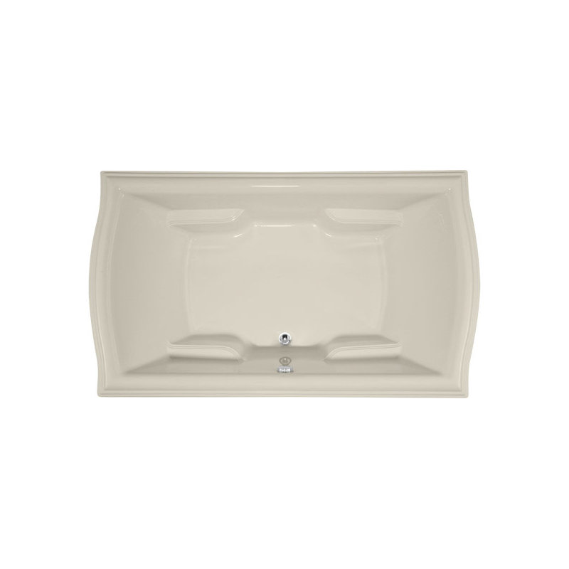Debra 72'' L Soaking Bathtub, Bone, Satin Chrome