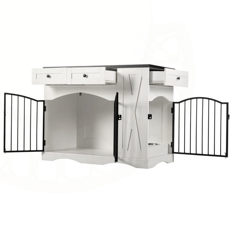 Caisse pour chien polyvalente en bois robuste avec de multiples fonctionnalités pour les chiens de taille moyenne et grande
