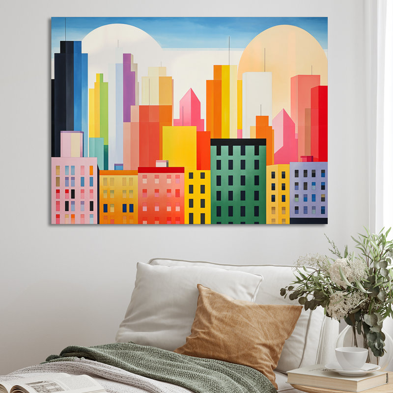 Minimal New York Cubism I, Toile tendue, H 16 po x l 32 po