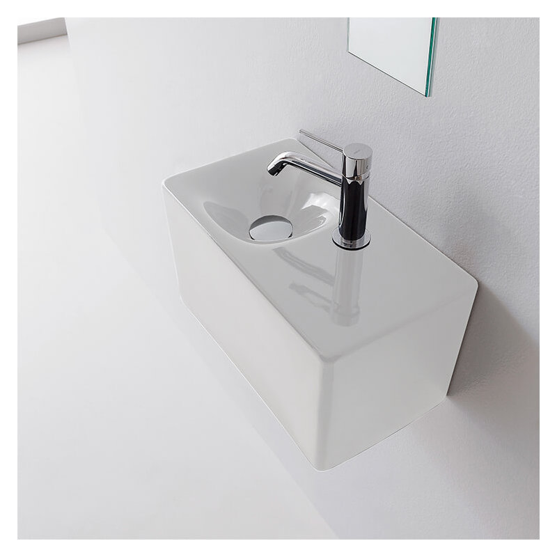 Lavabo de salle de bain mural Cube