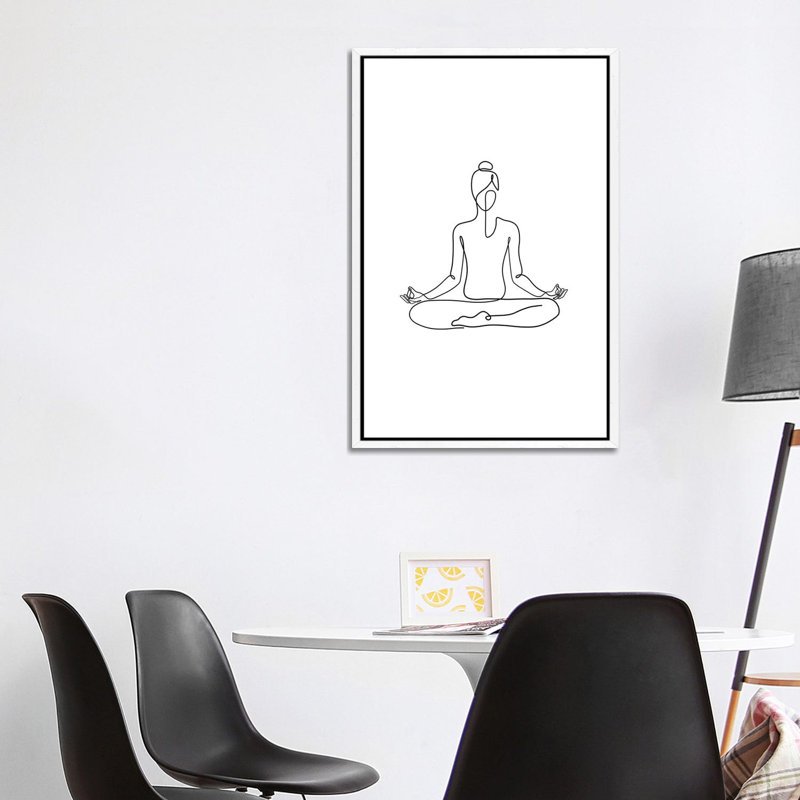 Yoga Namaste by Dane Khy - Print on Canvas, White Framed, 152.5 cm H x 101.5 cm W