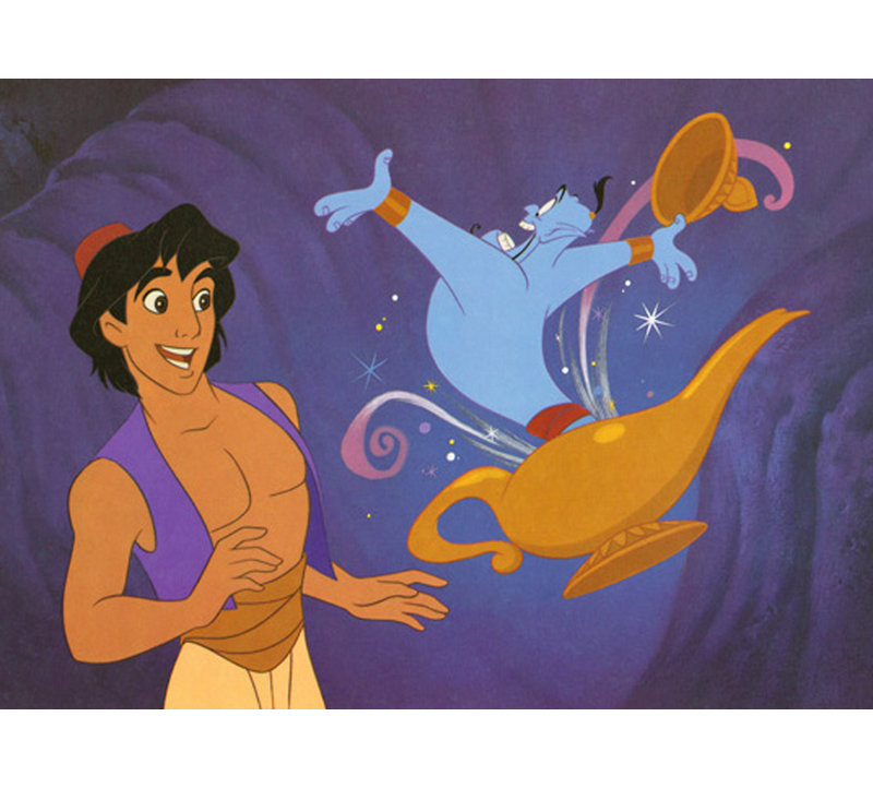 Genie of the Lamp, 28" H x 39" W