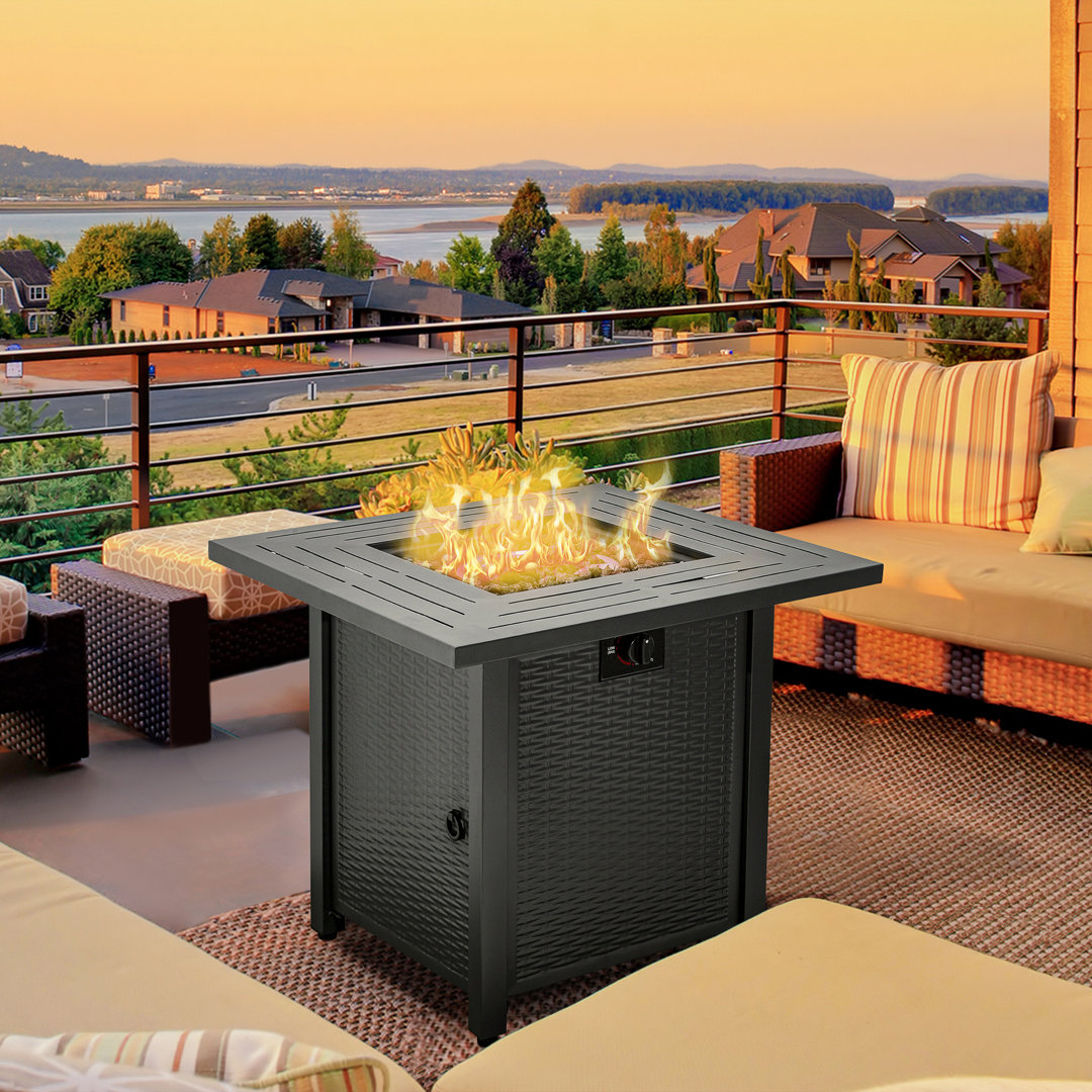 Englund Round Iron Natural Gas Smokeless Fire Pit Table