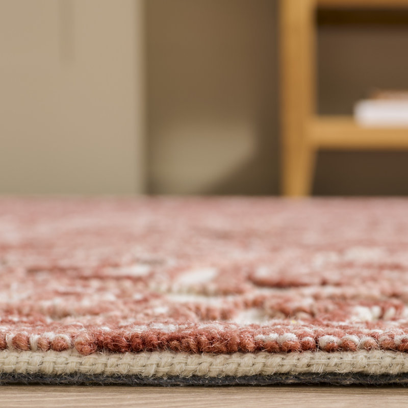 Laine touffetée à la main MSR Trace; Tapis damassé en coton et latex, Rectangle 6 pi x 9 pi