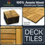Carreaux de terrasse imbriqués en bois d'acacia Tranquillo - paquet de 30 | Revêtement de sol intérieur et extérieur antidérapant et antidérapant facile à installer-121467640-122238598