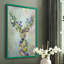 Fantastic Florals Deer, Portrait, reproduction encadrée - bois massif-2012393646-2012393644