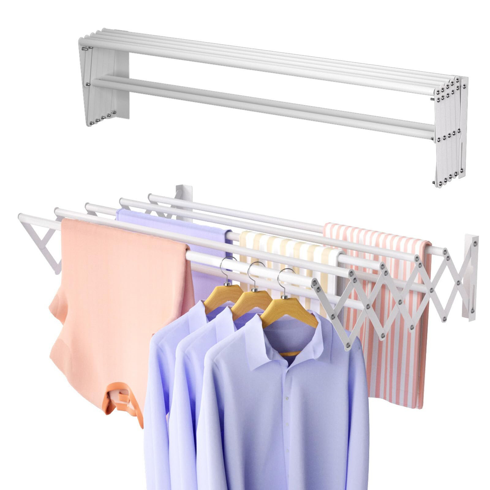 Estabeter Séchoir à Linge Mural Acier Inoxydable Pliable - Compact Et Robuste Pour Salle De Bain Et Balcon