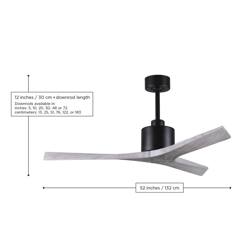 Mollywood - 42" Ceiling Fan - Textured Bronze Finish - Matte Black Blades, Brushed Brass, Matte White, 42"