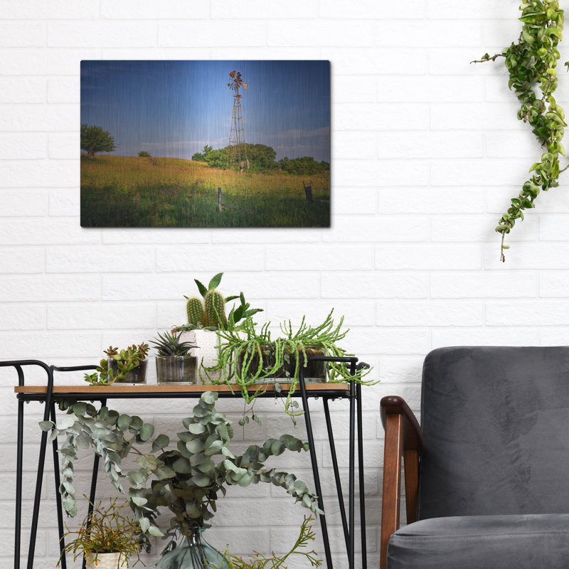 Mur en métal Ebern Designs «The Old Windmill» par Rick Berk, H 12 po x l 16 po