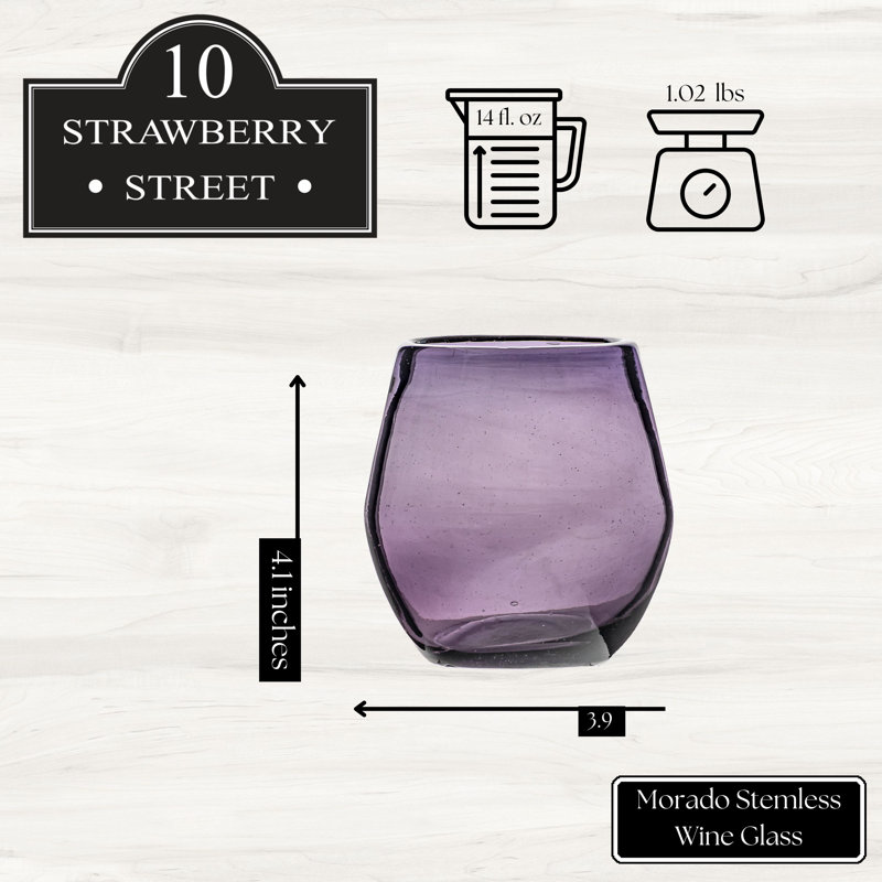 10 verres à vin sans pied 10 Strawberry Street Morado