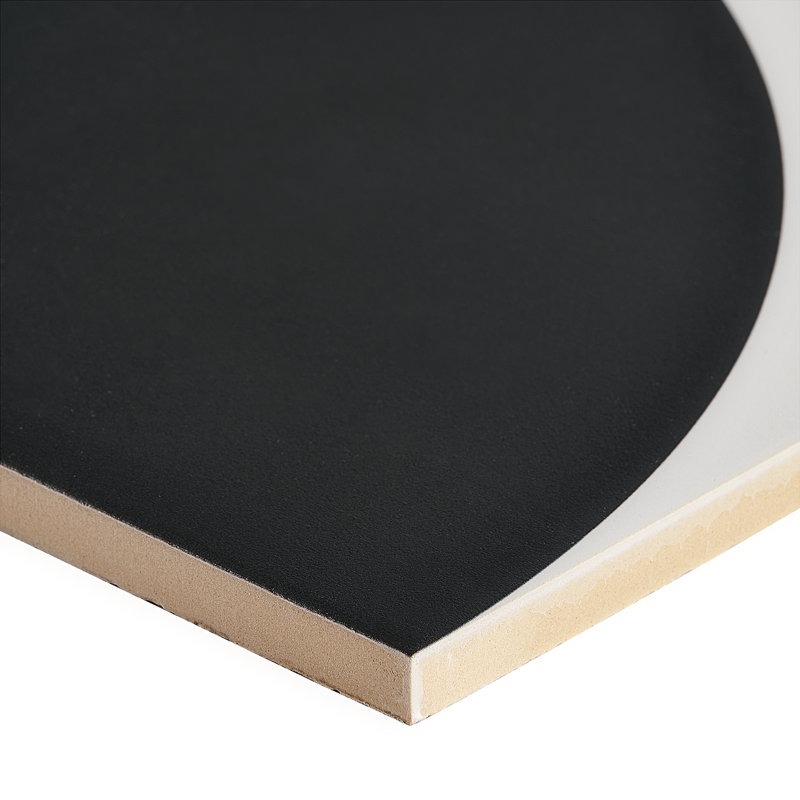 Stacy Garcia Victoria 8" x 8" Porcelain Encaustic Patterned Look Wall & Floor Tile, Black, 8" W x 8" L